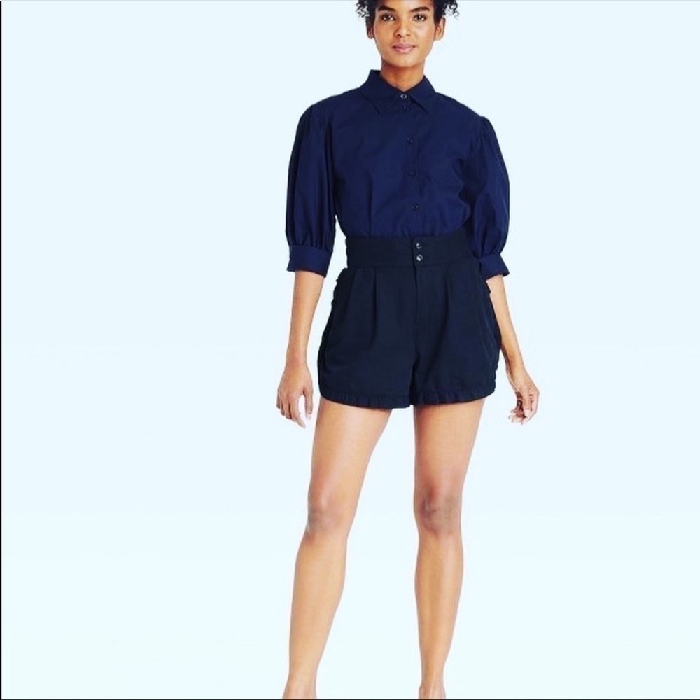 NWT Who What Wear Black Ruffle Shorts Size 8